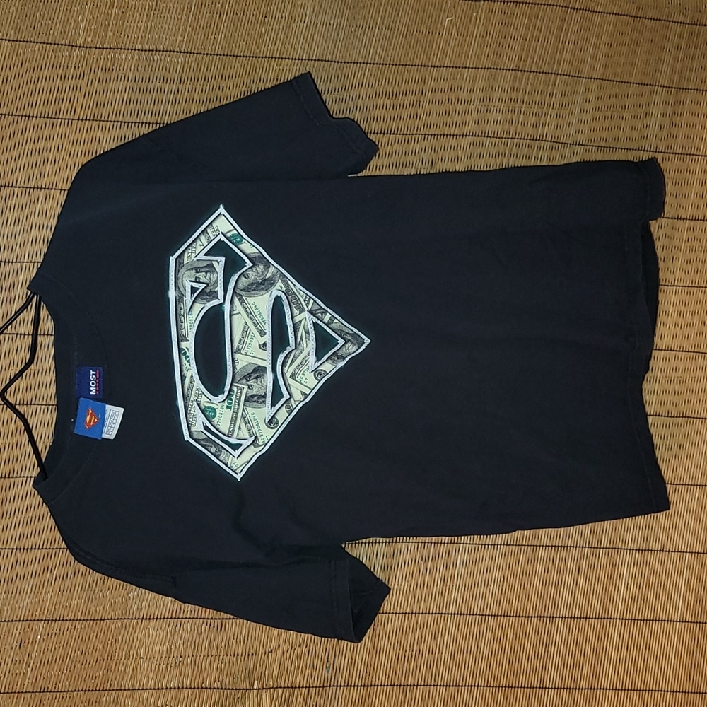 Knit in USA. Superman. 100 Dollar Bill. Most Brand. Size Large.
